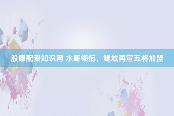 股票配资知识网 水哥领衔，鲲城再宣五将加盟